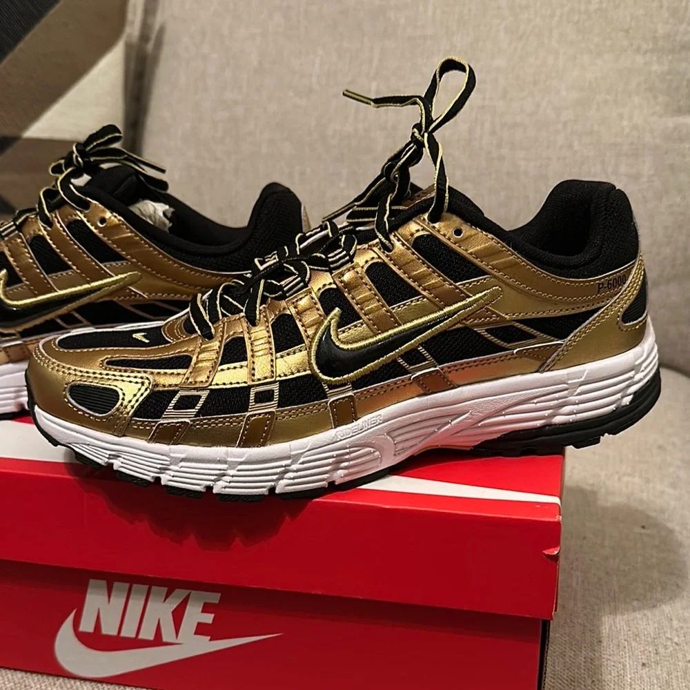 Nike P-6000 Metallic Gold/Black Sneakers - Picture 3 of 6
